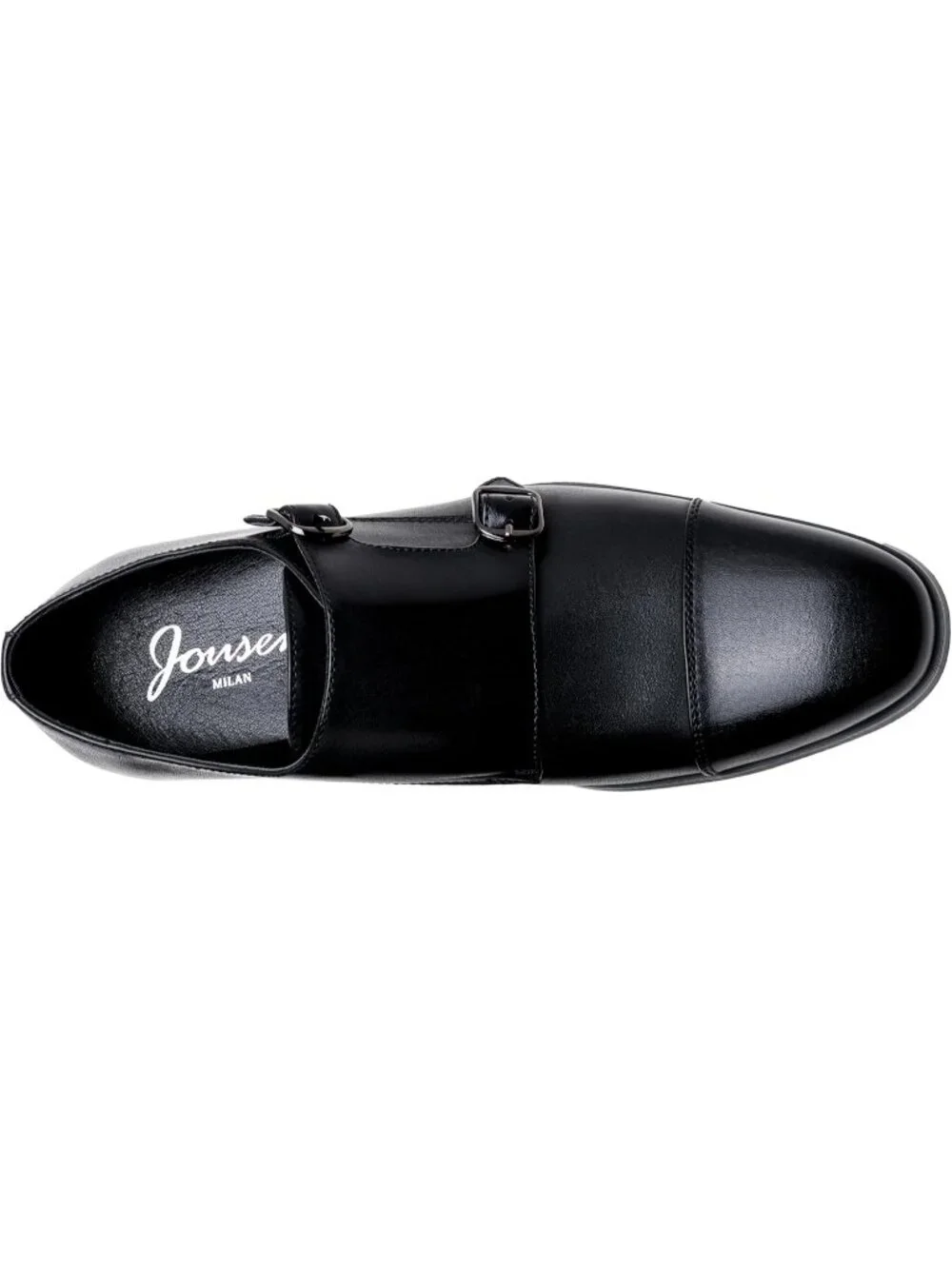 Men's Black Imported 100% Synthetic Dress Shoes for Monk Strap Loafers